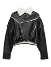 Manokhi Shearling-trimmed Leather Jacket In Black