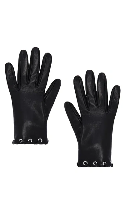 Manokhi Short Leather Gloves In Black