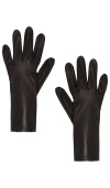 Manokhi Short Leather Gloves In Chocolate