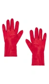 Manokhi Short Leather Gloves In Red