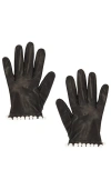 Manokhi Short Leather Gloves With Pearls In Black