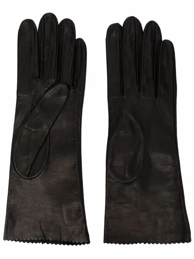 Manokhi Slip-on Leather Gloves In Black
