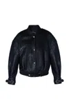 Manokhi Thea Sheep Leather Jacket In Black