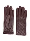 Manokhi Woven Leather Gloves In Brown