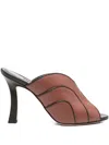 Manolo Blahnik 100mm Nikabo Leather Panelled Sandals In Brown