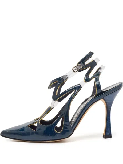 Pre-owned Manolo Blahnik 100mm Wave-pattern Pumps