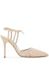 Manolo Blahnik Leather Arcadia Pumps With Stiletto Heel 11cm In Neutrals