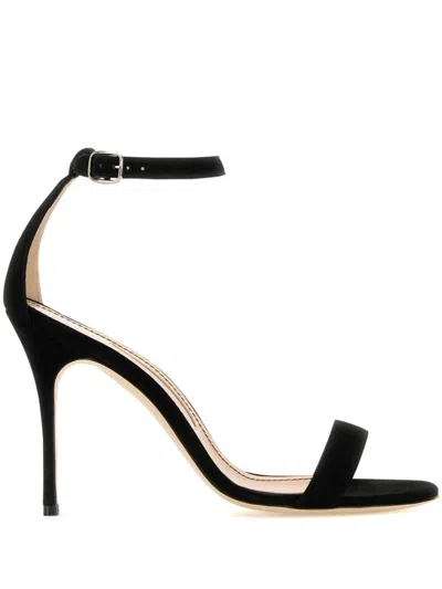 Manolo Blahnik 105mm Chaos Sandals In Schwarz