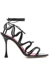 Manolo Blahnik Fawda 105 Leather Sandals In Black