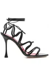 Manolo Blahnik Fawda 105 Leather Sandals In Schwarz