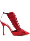 Manolo Blahnik Red 105mm Fiki Sandals In Red