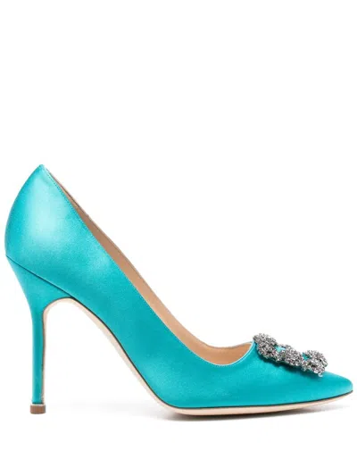 Manolo Blahnik Blue 105mm Hangisi Pumps