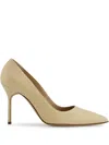 Manolo Blahnik 105mm Leather Pumps In Neutral