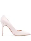 Manolo Blahnik 105mm Linen Pumps In Pink