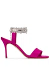 Manolo Blahnik Crystal Chain Stiletto Pumps In Pink