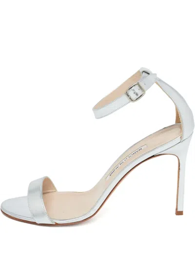 Pre-owned Manolo Blahnik 115mm Leather Heeled Sandals