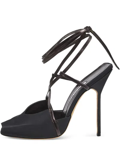 Pre-owned Manolo Blahnik 120mm Strappy Peep-toe Heels