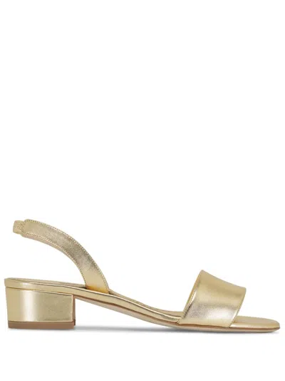 Manolo Blahnik 30mm Patopia Sandals In Gold