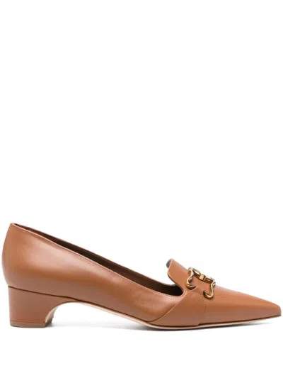 Manolo Blahnik 30mm Phobepla Pumps In Braun
