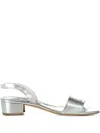 Manolo Blahnik 40mm Patopia Sandals In Silver