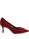 Manolo Blahnik 50mm Buckle-detail Heeled Pumps In Red