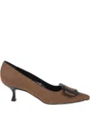Manolo Blahnik 50mm Buckle-detailing Pumps In Brown