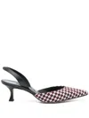 Manolo Blahnik Carolyne 50 Houndstooth Wool-tweed Slingback Pumps