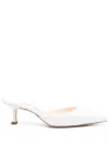 Manolo Blahnik White Carolynemu Mules In White