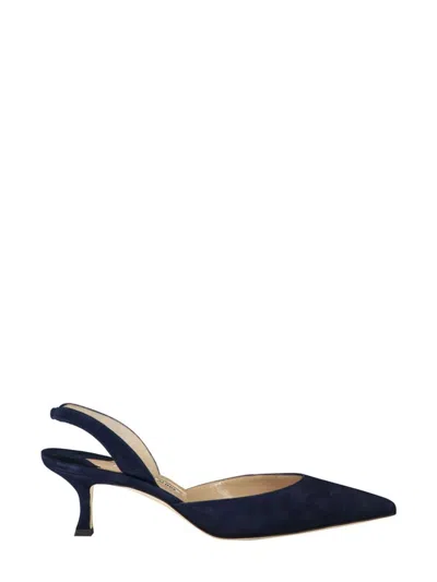 Manolo Blahnik 50mm Carolyne Pumps In Blue