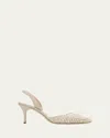 Manolo Blahnik Carolyne Woven Raffia Slingback Pump In Neutral