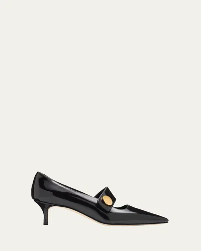 Manolo Blahnik 50mm Dorian Patent Leather Mary Jane Pumps In Animal Print