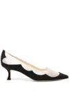 Manolo Blahnik Fabraka 50 Crepe-trimmed Satin Point-toe Pumps In Black