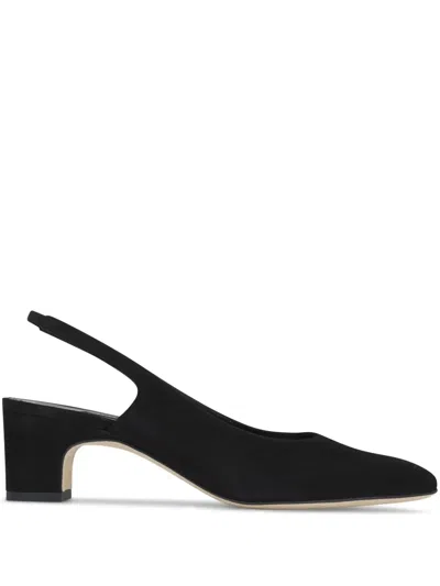 Manolo Blahnik 50mm Leather Pumps In 黑色