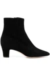 Manolo Blahnik Myconia Suede Ankle Booties In Black Suede