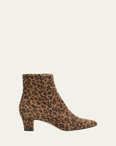 Manolo Blahnik 50mm Myconia Leopard-printed Suede Ankle Boots In Animal Print