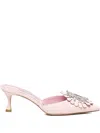 Manolo Blahnik Pointed High Heel Sandals In 粉色