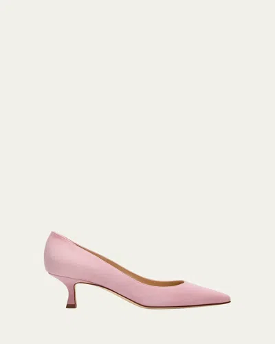 Manolo Blahnik 50mm Srila Suede Kitten Heel Pumps In Pink