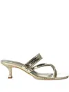 Manolo Blahnik 50mm Susaperf Snakeskin Sandals In Brown
