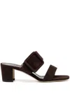 Manolo Blahnik Titubanew 50 Suede Sandals In Black