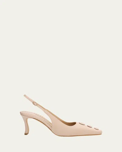 Manolo Blahnik 70mm Alexapla Suede Slingback Pumps In Neutral