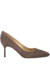 Manolo Blahnik 70mm Bb Pick Tora Pums In Brown