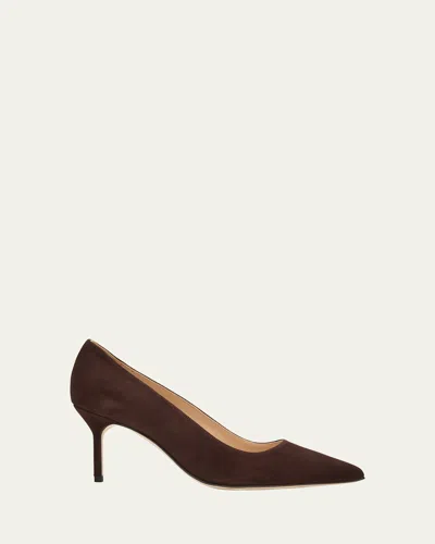 Manolo Blahnik 70mm Bb Suede Pumps In Brown
