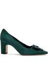 Manolo Blahnik 70mm Beti Buckle Pump In Green