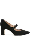 Manolo Blahnik Campariba 70 Grosgrain-trimmed Suede Mary Jane Pumps In Black