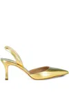 Manolo Blahnik 70mm Carolyne Pumps In Gold