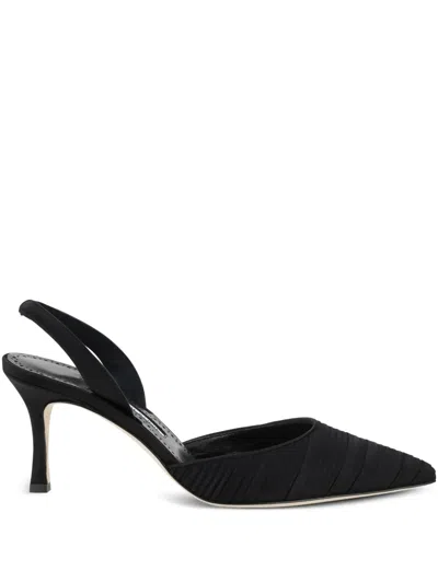 Manolo Blahnik 70mm Carolyne Slingback Pumps In Black