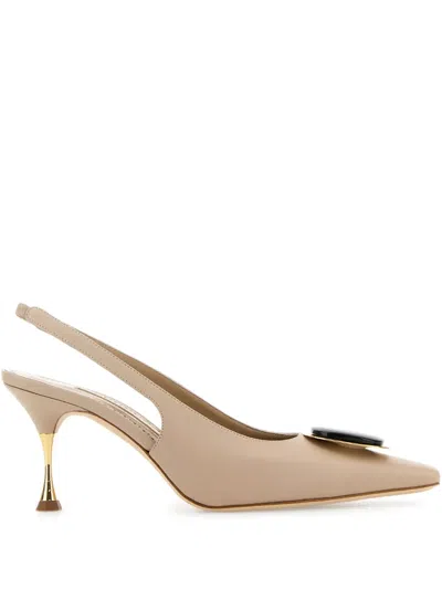 Manolo Blahnik 70mm Chiaransli Pumps In Neutrals