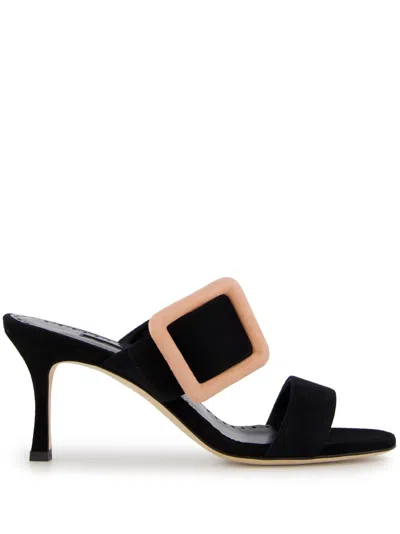 Manolo Blahnik 70mm Gable Sandals In Black