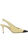 Manolo Blahnik 70mm Gaius Slingback Leather Pumps In Neutral