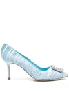 Manolo Blahnik 70mm Hangisi Pumps In Blue
